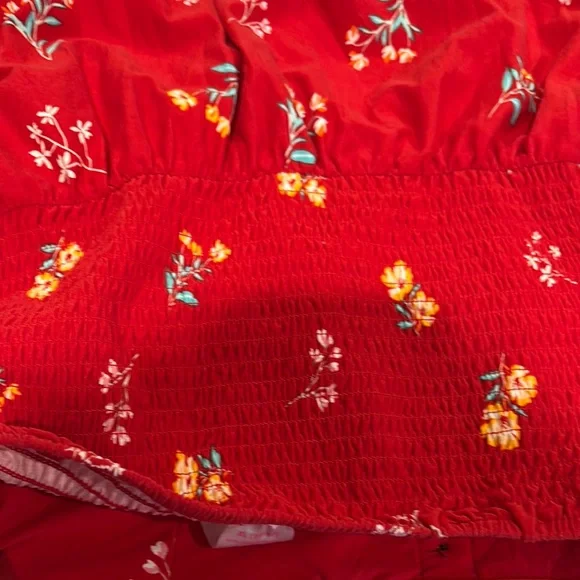 No Boundaries Red and Yellow Strapless Dress - Picture 4 of 4